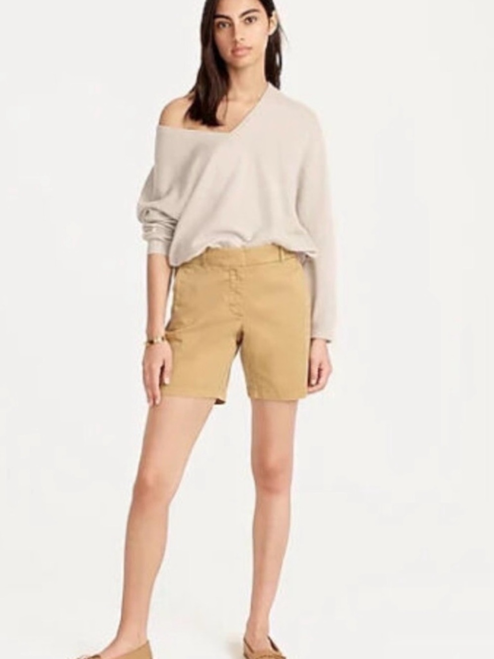 J. Crew Women’s EUC Khaki Chino Shorts Stretch Sz 6 Old Money Preppy